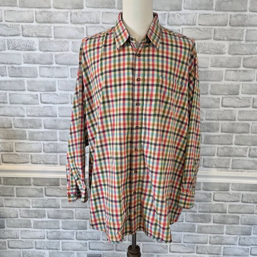Westport Black Big and Tall Wool Blend Plaid Button Up Shirt Mens 3X Gorpcore